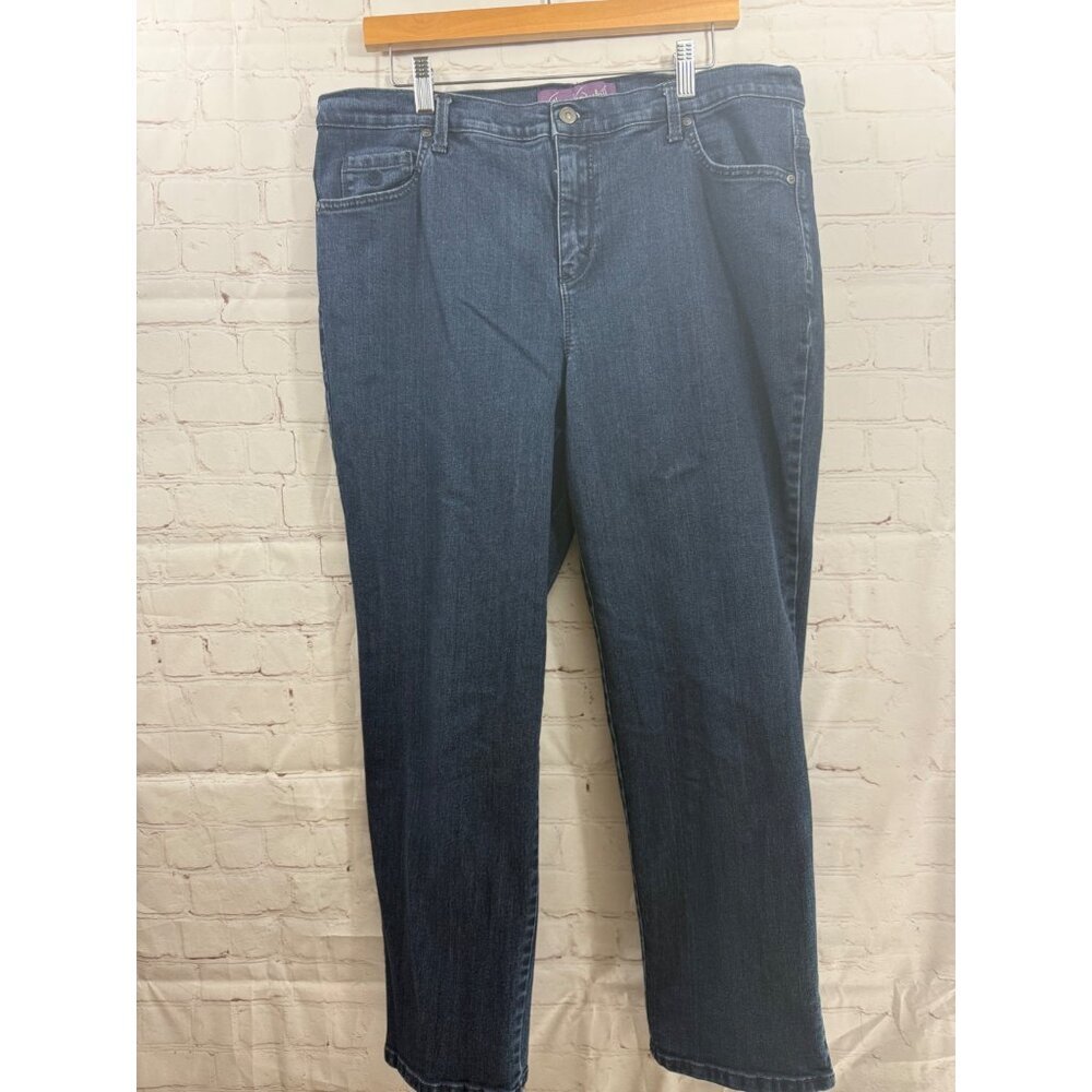 Gloria Vanderbilt Amanda Jeans Womens Plus Size 16W Short Dark Wash